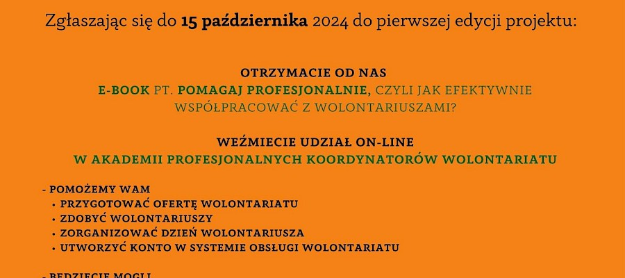 Trwa rekrutacja do pierwszej edycji projektu "Wolontariat? Warto!"